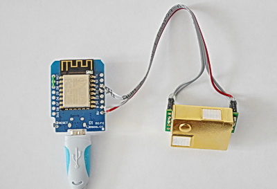 MH-Z19 CO2 Sensor seriell an WeMos NodeMcu mit MQTT