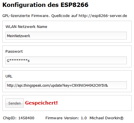 ESP8266 per Webinterface einstellen